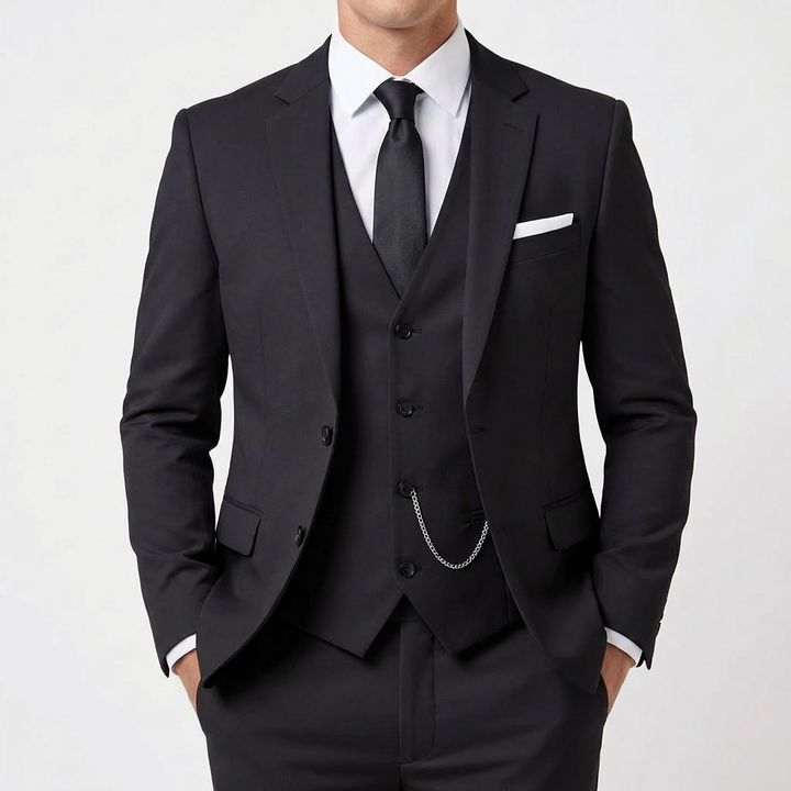 Diego | Traje De Novio Hombre Con Chaleco A Juego Y Solapa Clásica | Elegante