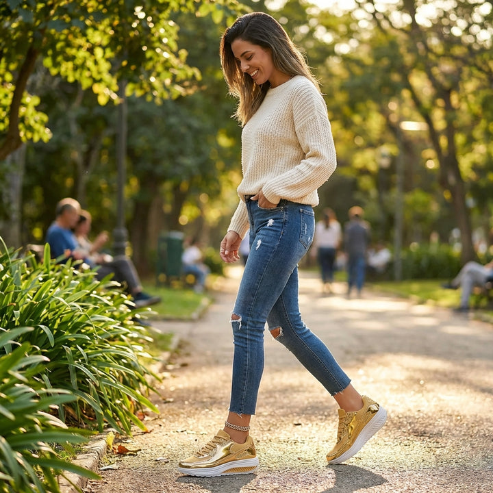 Dorotea | Scarpe da Donna con Zeppa Brillanti Scintillanti