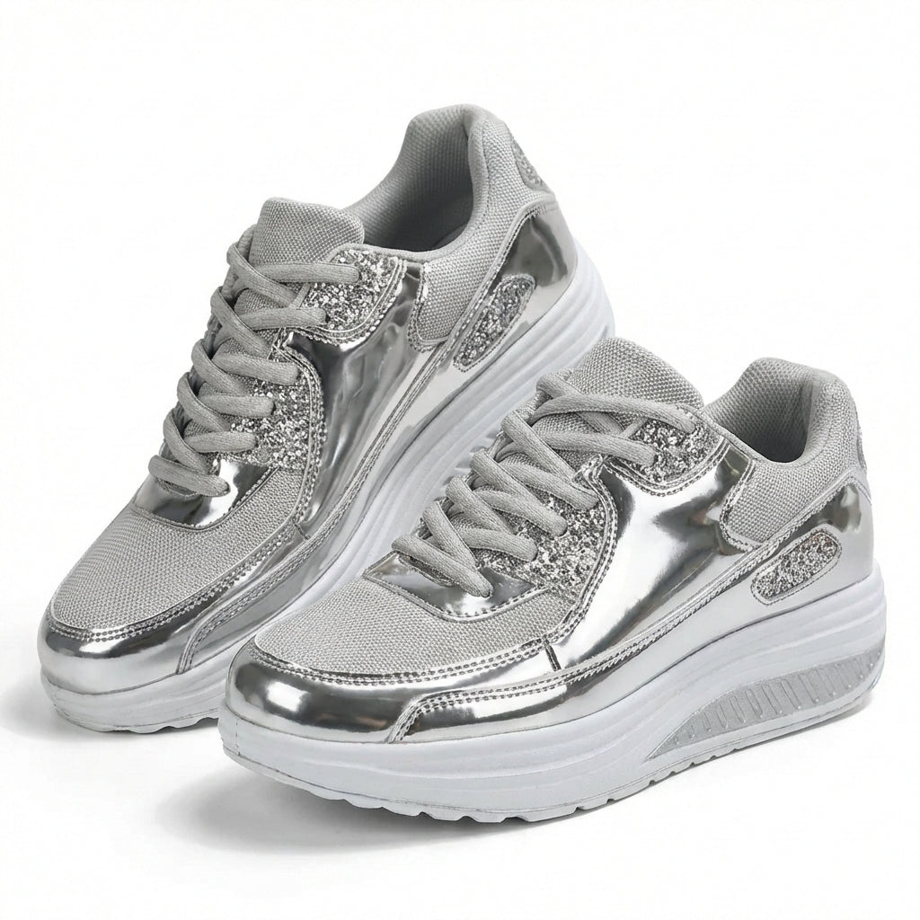 Dorotea | Scarpe da Donna con Zeppa Brillanti Scintillanti