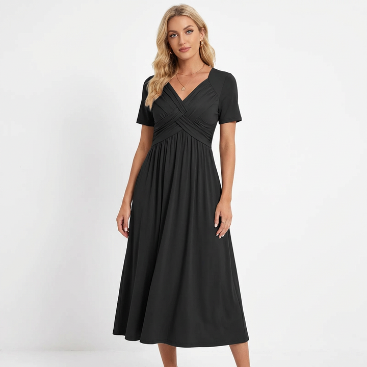 Dulce | Vestito Midi Scollo V Manica Corta Donna