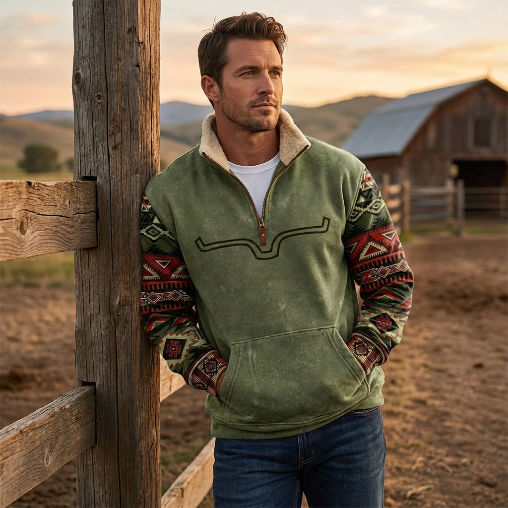 Easton | Sudadera para hombre con cremallera corta de un cuarto