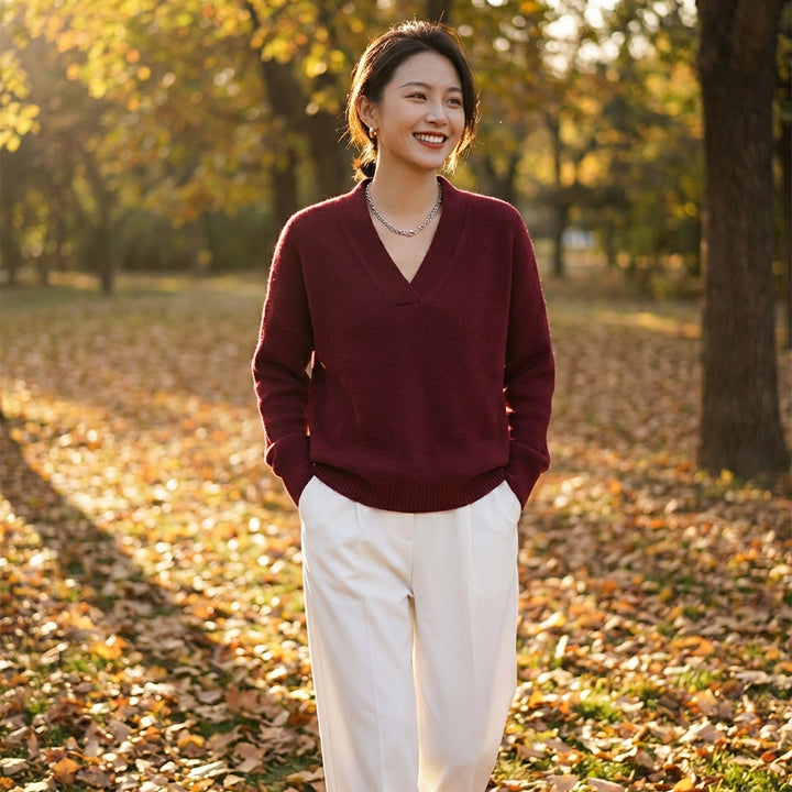 Eladia | Mujer Jersey Punto Escote V Holgado