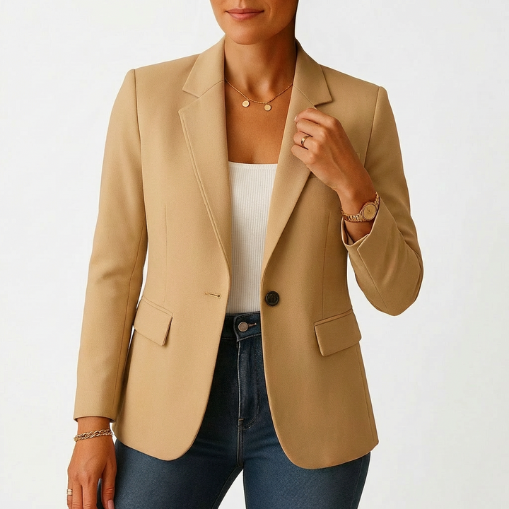 Elena | Blazer Mujer Con Cierre De Un Botón Y Solapa Clásica | Elegante