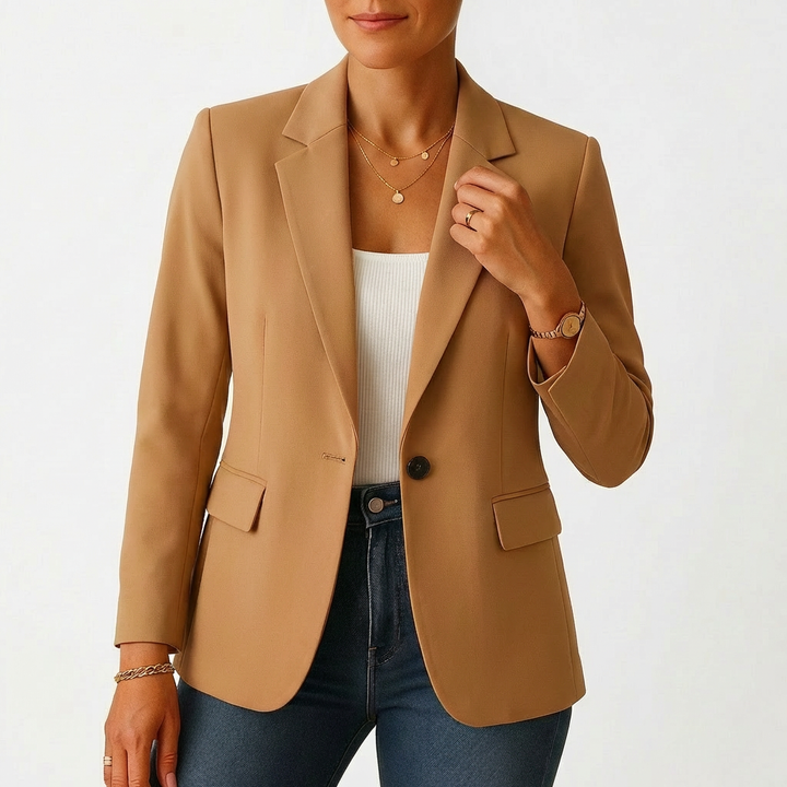 Elena | Blazer Mujer Con Cierre De Un Botón Y Solapa Clásica | Elegante