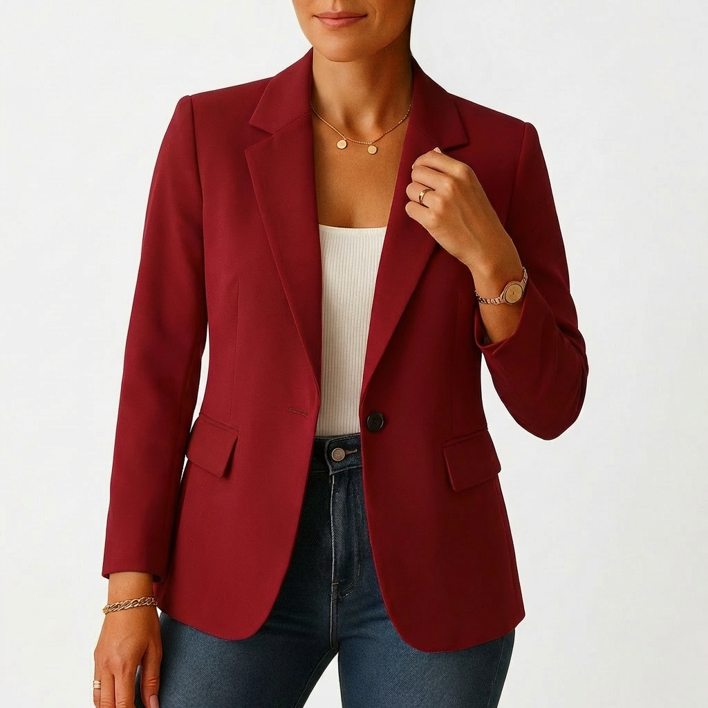 Elena | Blazer Mujer Con Cierre De Un Botón Y Solapa Clásica | Elegante