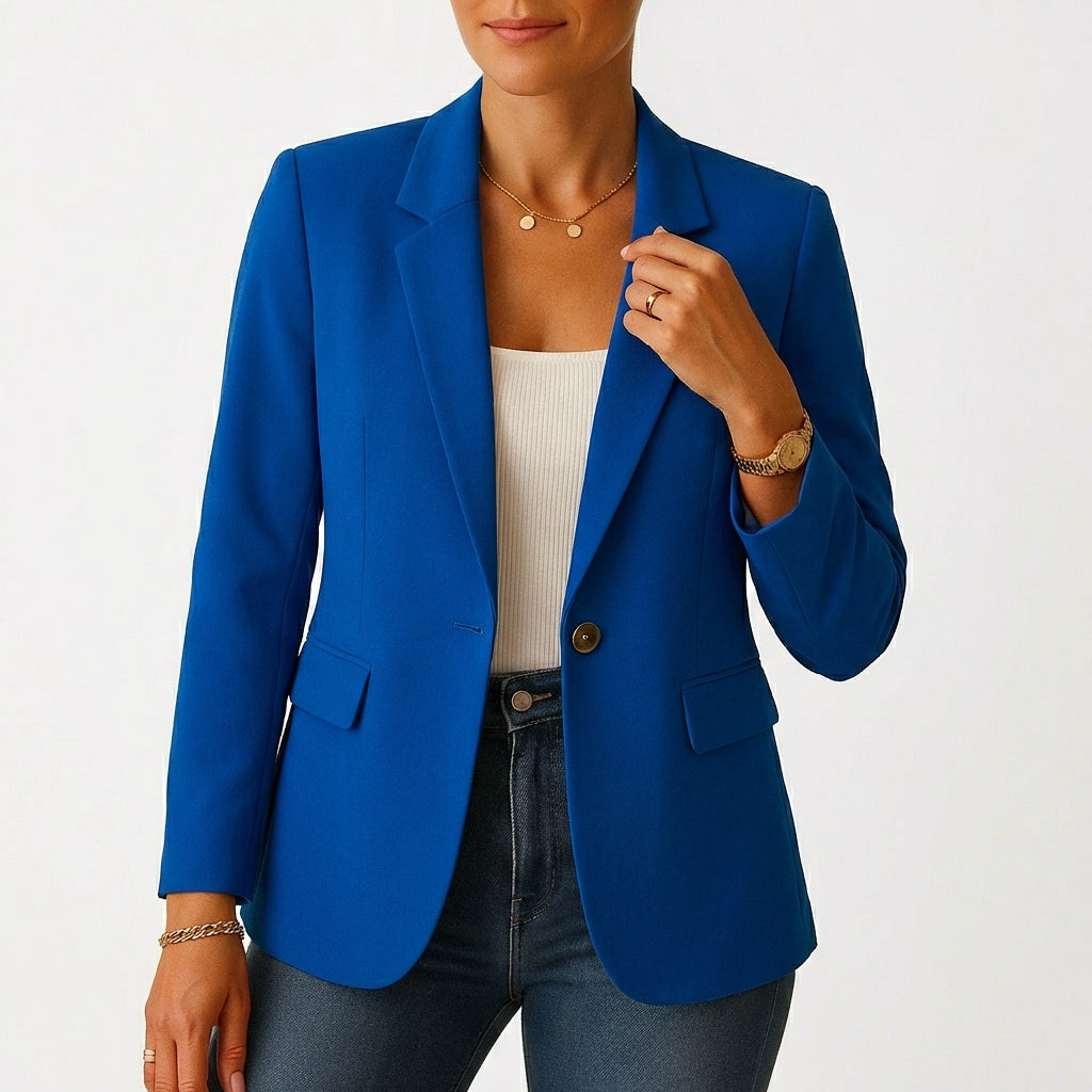 Elena | Blazer Mujer Con Cierre De Un Botón Y Solapa Clásica | Elegante