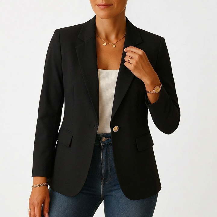 Elena | Blazer Mujer Con Cierre De Un Botón Y Solapa Clásica | Elegante