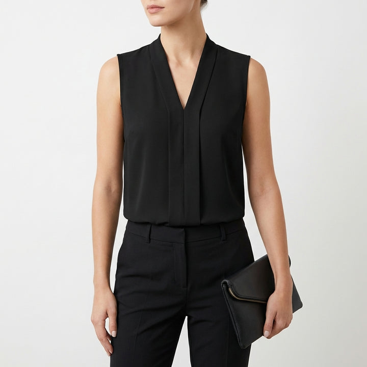 Elena | Blusa Sin Mangas Pliegue Frontal Mujer