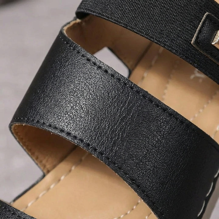 Elena | Sandalias Mujer Con Doble Tira Y Suela Plataforma | Confort