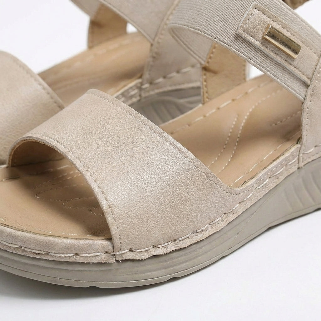 Elena | Sandalias Mujer Con Doble Tira Y Suela Plataforma | Confort
