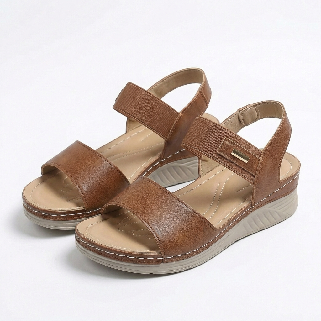 Elena | Sandalias Mujer Con Doble Tira Y Suela Plataforma | Confort