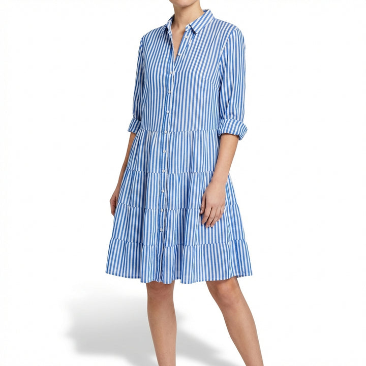 Emilia | Vestito Camicia a Righe a Balze Donna