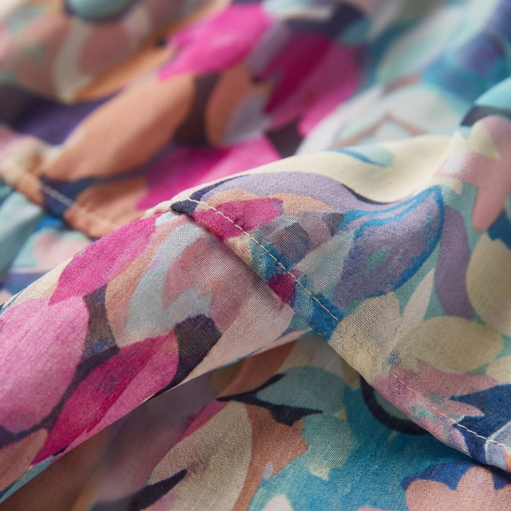 Emily | Vestido Midi de Mujer con Cuello en V y Estampado Floral