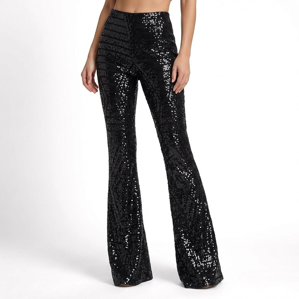 Emperatriz | Mujer Pantalón Campana Lentejuelas