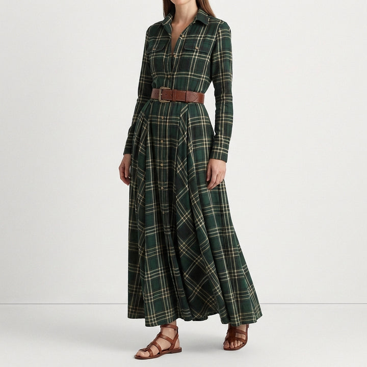 Escocia | Vestito Camicia Lungo a Quadri Donna