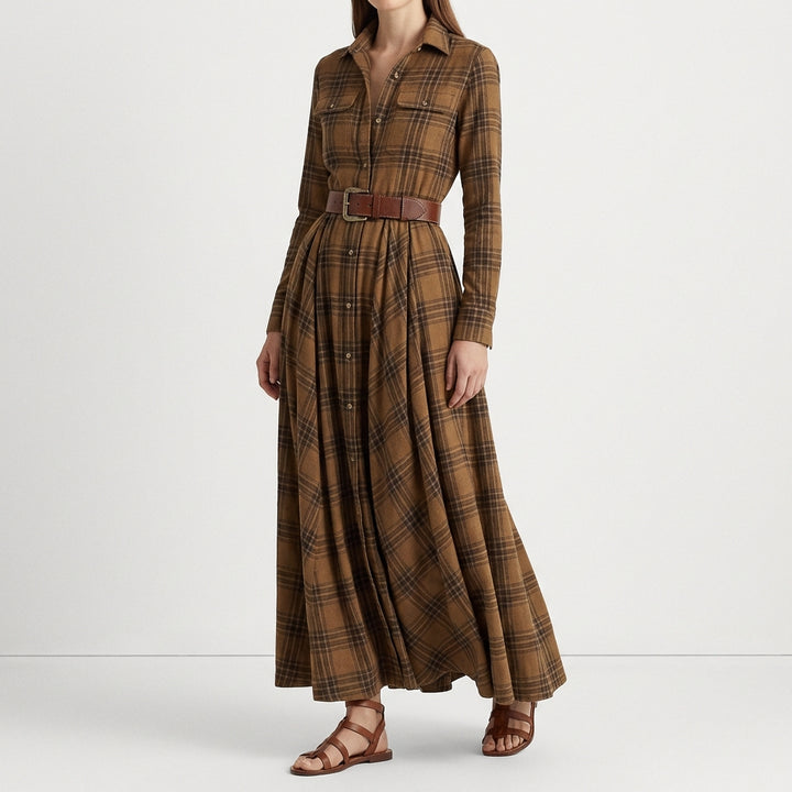 Escocia | Vestito Camicia Lungo a Quadri Donna