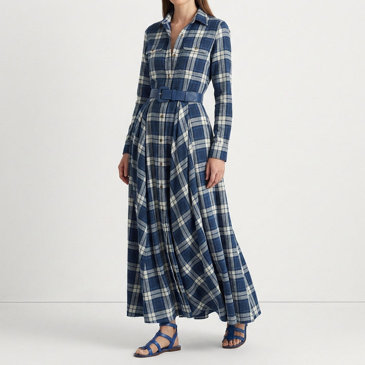 Escocia | Vestito Camicia Lungo a Quadri Donna