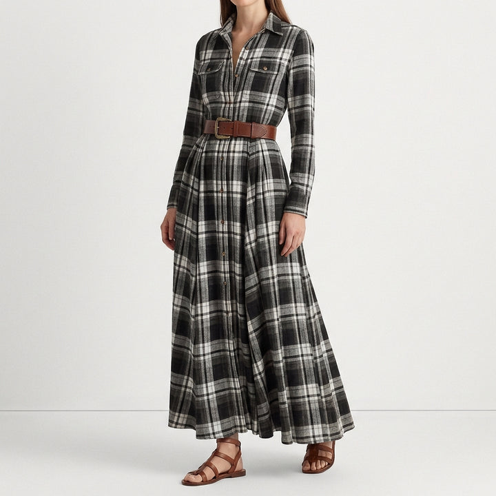 Escocia | Vestito Camicia Lungo a Quadri Donna