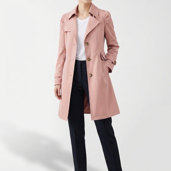 Eugenia | Mujer Gabardina Entallada Botones Clásica
