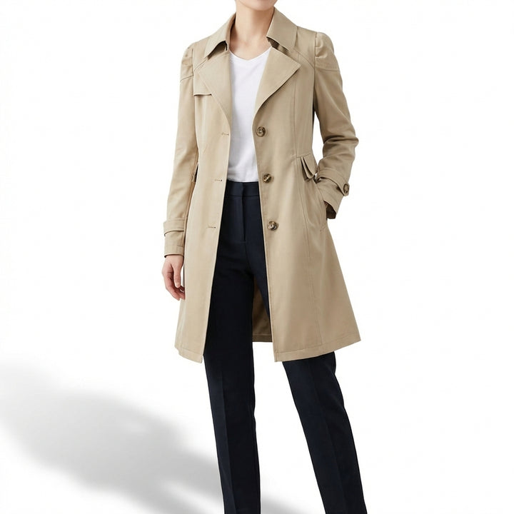 Eugenia | Mujer Gabardina Entallada Botones Clásica
