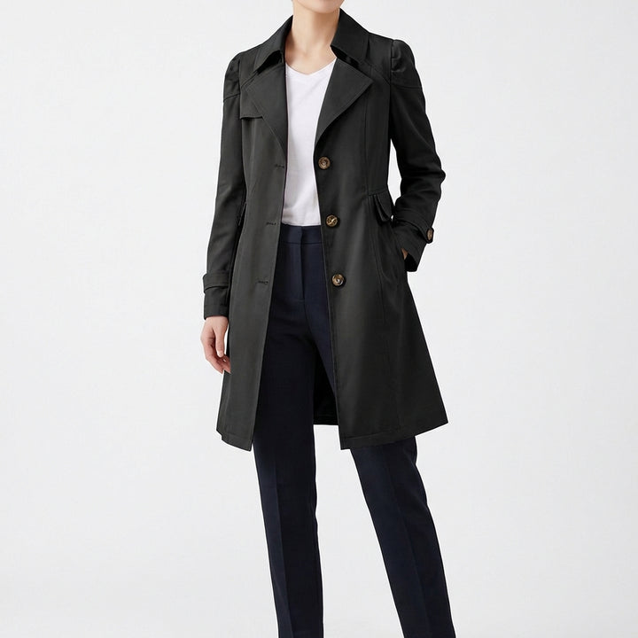 Eugenia | Mujer Gabardina Entallada Botones Clásica