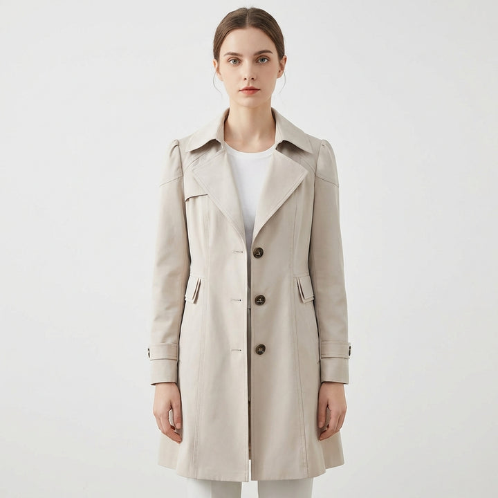 Eugenia | Mujer Gabardina Entallada Botones Clásica