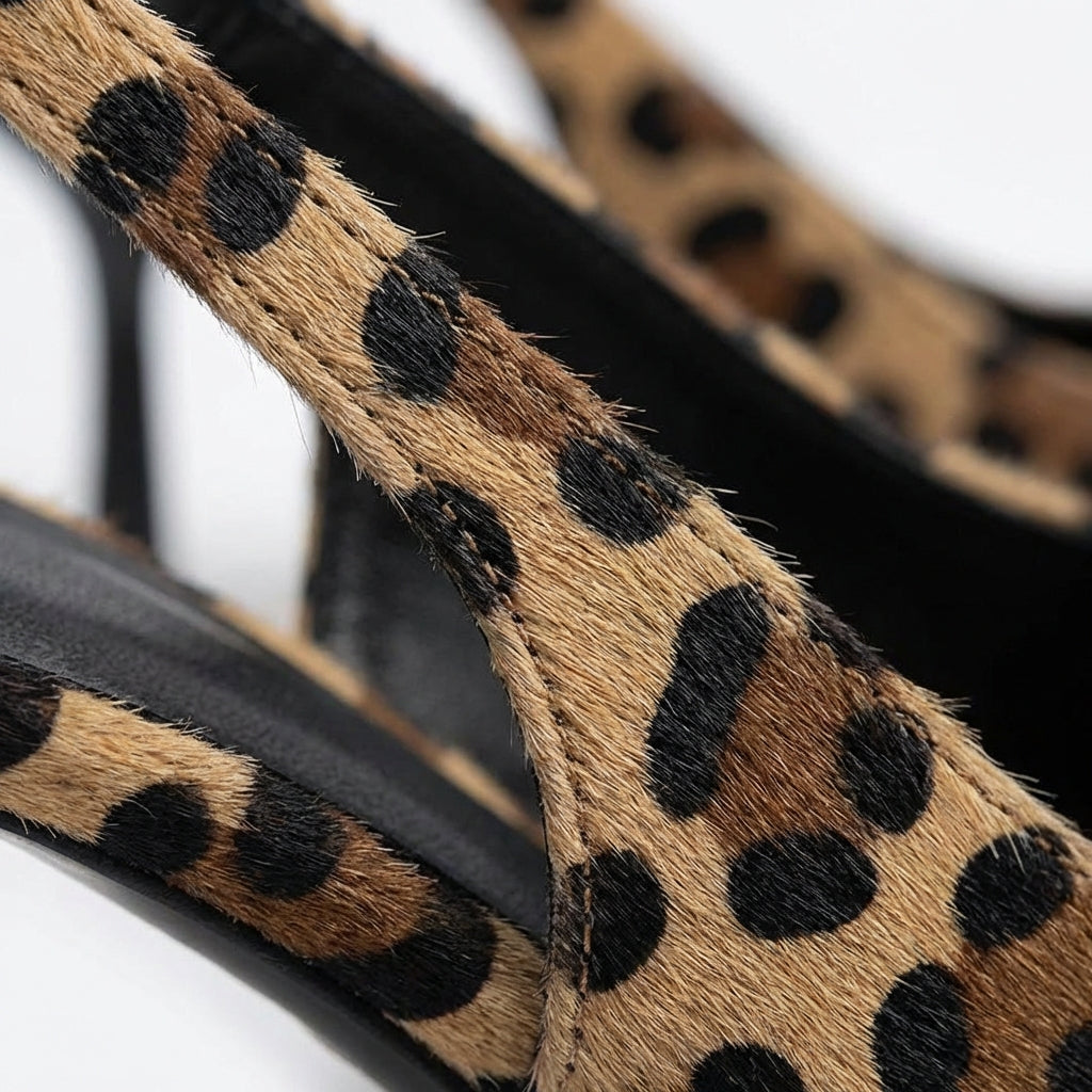 Fiera | Slingback Leopardo Tacco a Spillo Donna