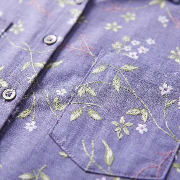 Flora | Camicia Stampata a Manica Corta Donna Casual
