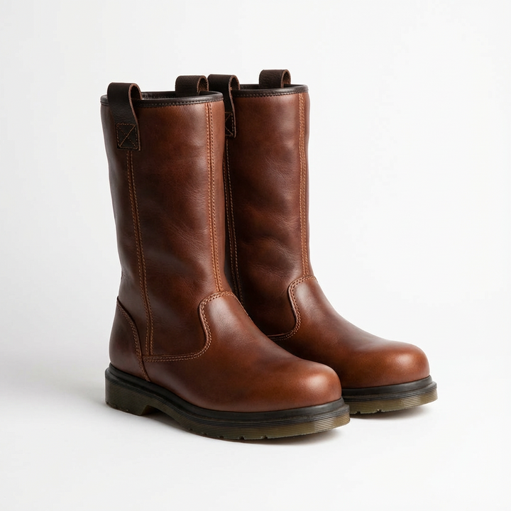 Geraldine | Stivali da Donna a Mezza Gamba in Pelle senza Chiusura