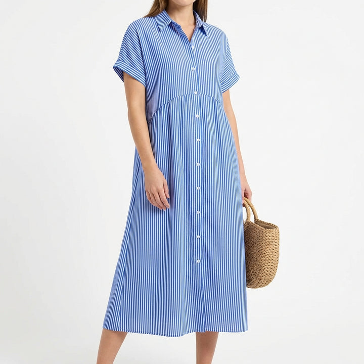 Gracia | Abito Camicia Midi a Righe da Donna Casual