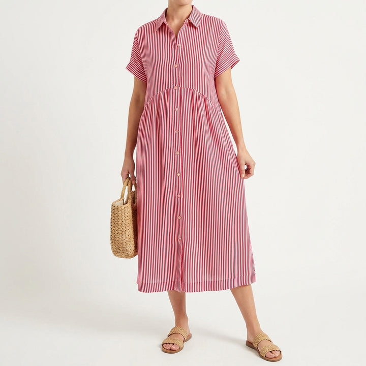 Gracia | Abito Camicia Midi a Righe da Donna Casual