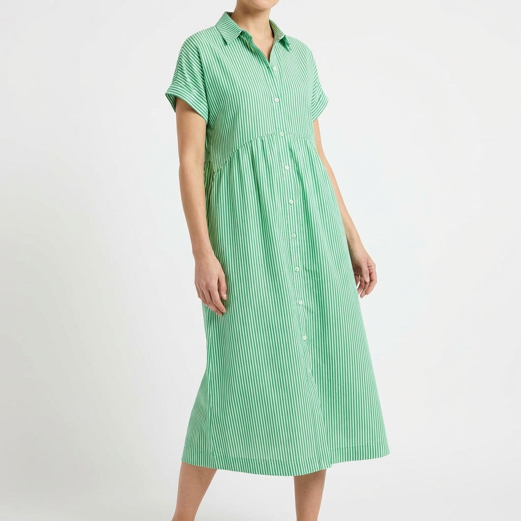 Gracia | Abito Camicia Midi a Righe da Donna Casual