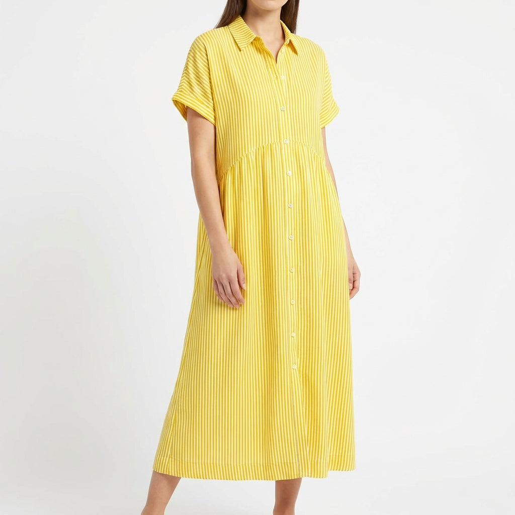 Gracia | Abito Camicia Midi a Righe da Donna Casual