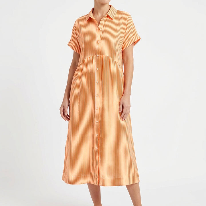 Gracia | Abito Camicia Midi a Righe da Donna Casual