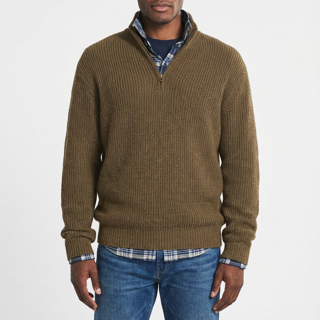 Grayson | Maglione da Uomo con Cerniera a Quarto Corto