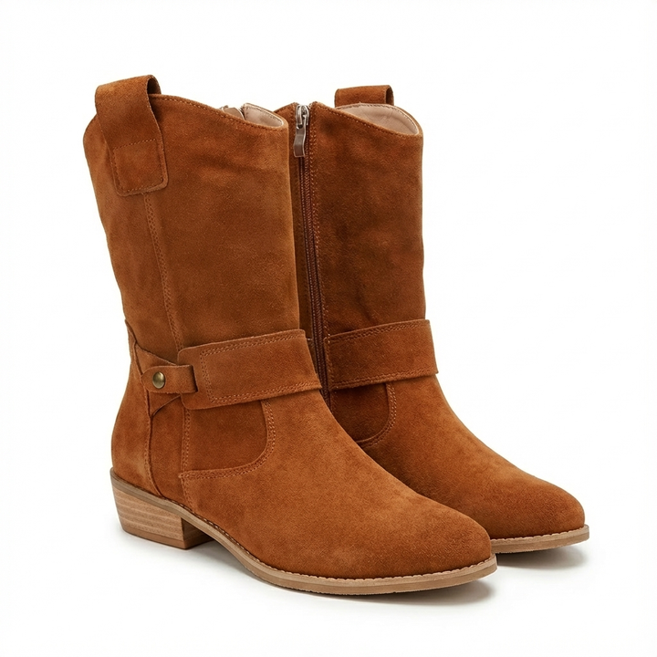 Hazel | Stivali da Donna a Mezza Gamba con Tacco Largo e Design Slouch