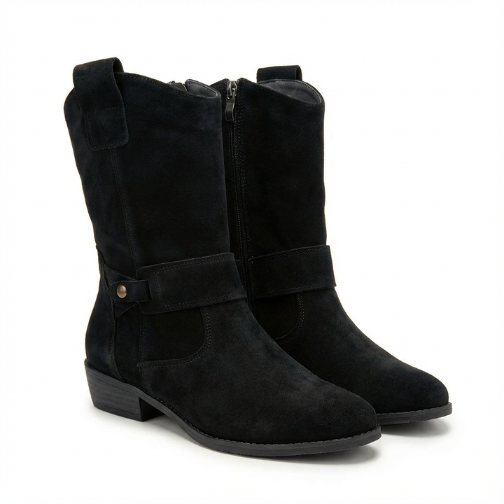 Hazel | Botas de Mujer de Media Caña con Tacón Ancho y Diseño Slouch