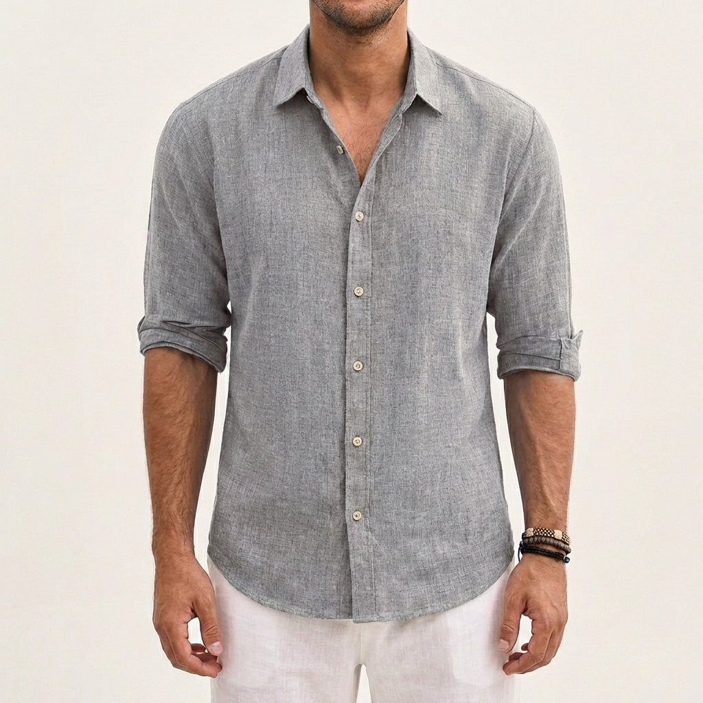 Hugo | Camisa Hombre Con Cuello Clásico Y Manga Enrollada | Casual