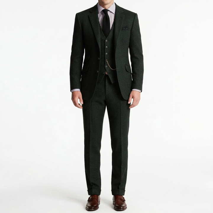 Hugo | Traje Tres Piezas Hombre Con Chaleco Con Cadena Y Solapa Clásica | Clásico