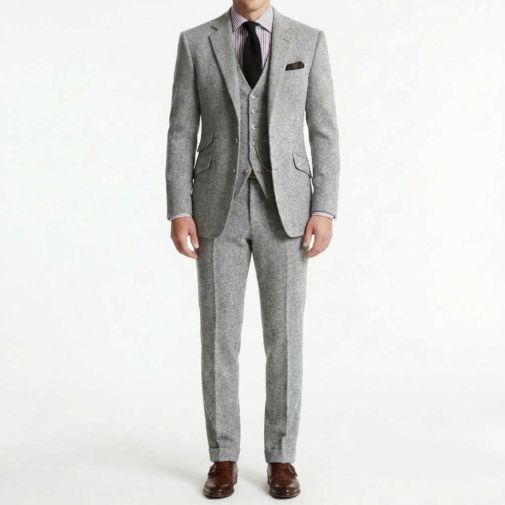 Hugo | Traje Tres Piezas Hombre Con Chaleco Con Cadena Y Solapa Clásica | Clásico