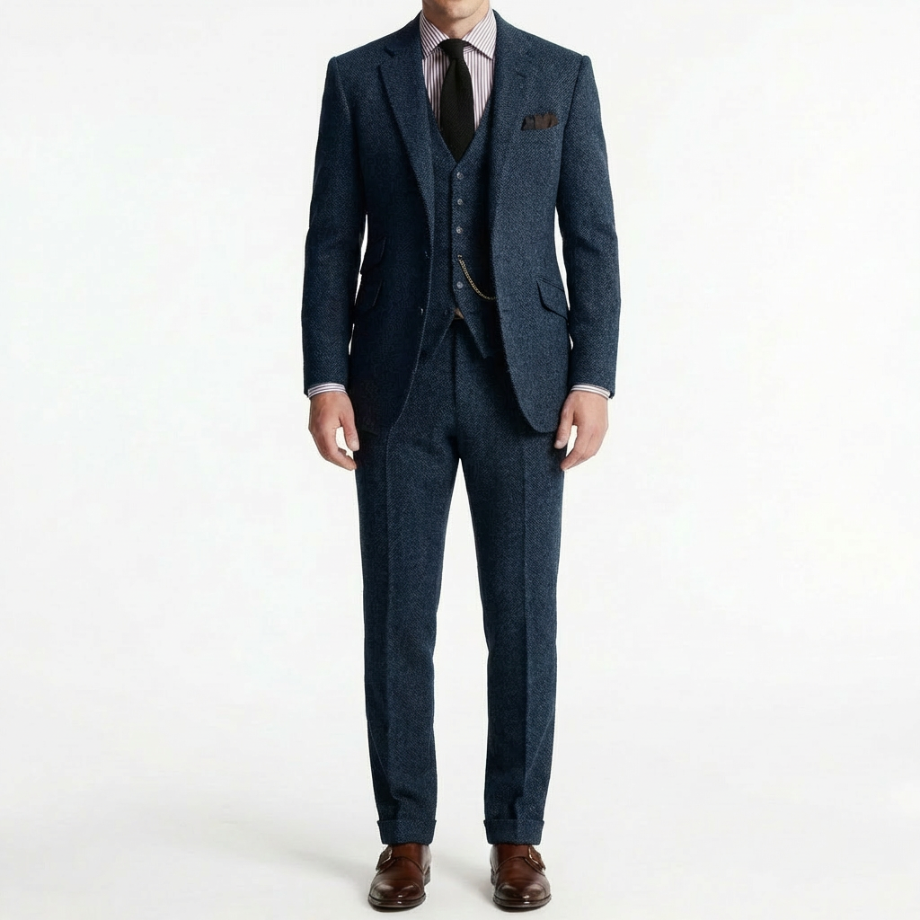 Hugo | Traje Tres Piezas Hombre Con Chaleco Con Cadena Y Solapa Clásica | Clásico