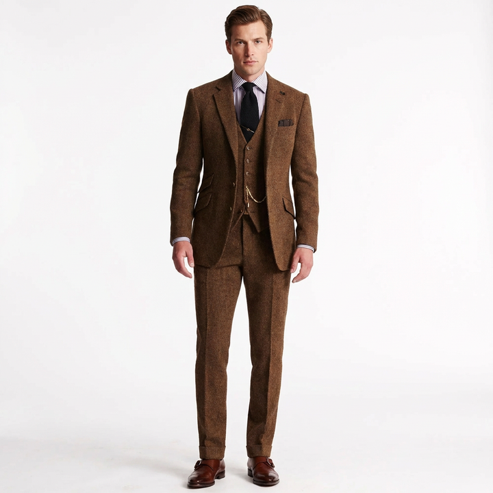 Hugo | Traje Tres Piezas Hombre Con Chaleco Con Cadena Y Solapa Clásica | Clásico