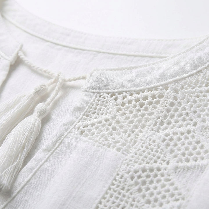 Ina | Blusa all'uncinetto con frange donna boho