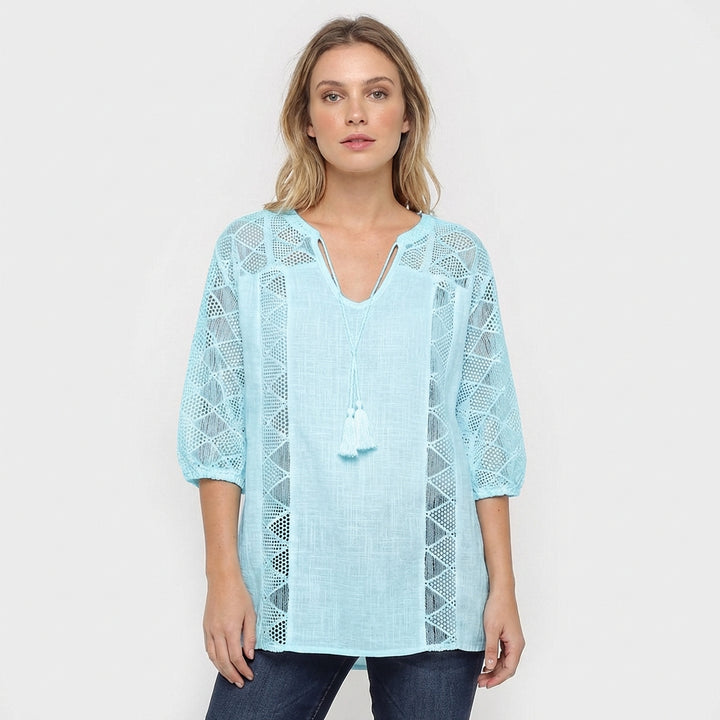 Ina | Blusa all'uncinetto con frange donna boho