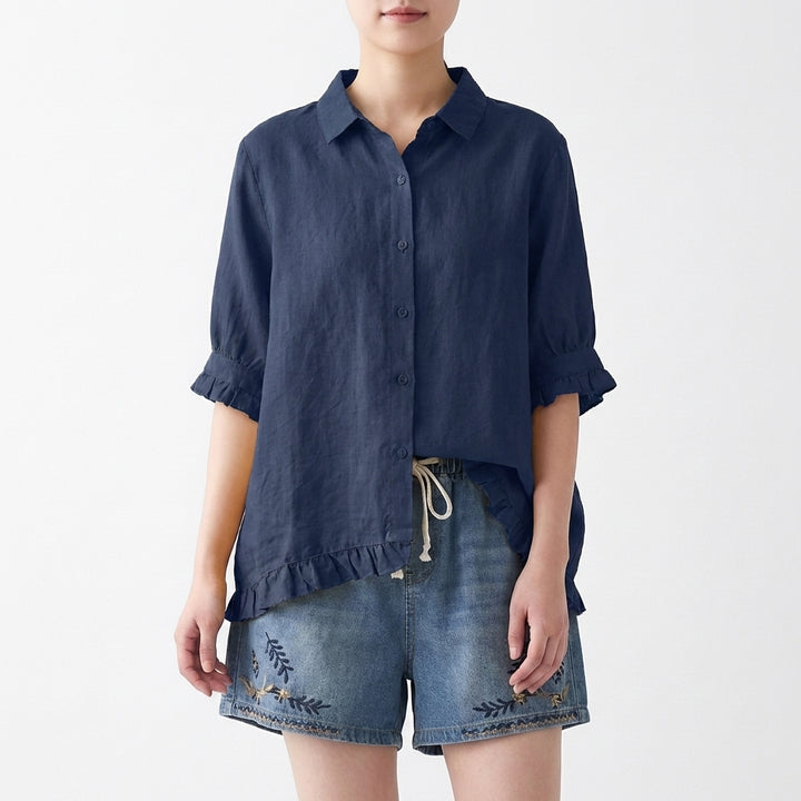 Iris | Blusa Holgada Volantes Manga Corta Mujer