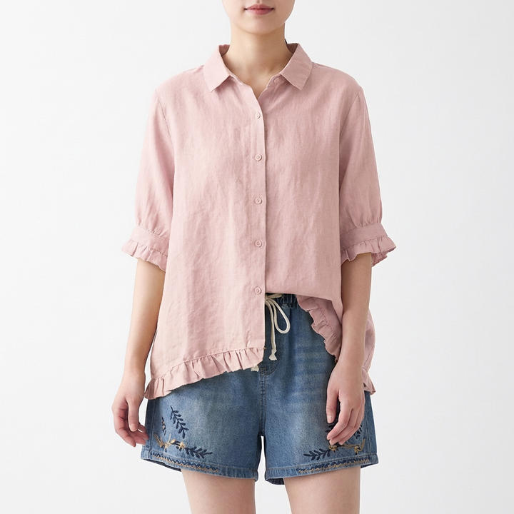 Iris | Blusa Holgada Volantes Manga Corta Mujer