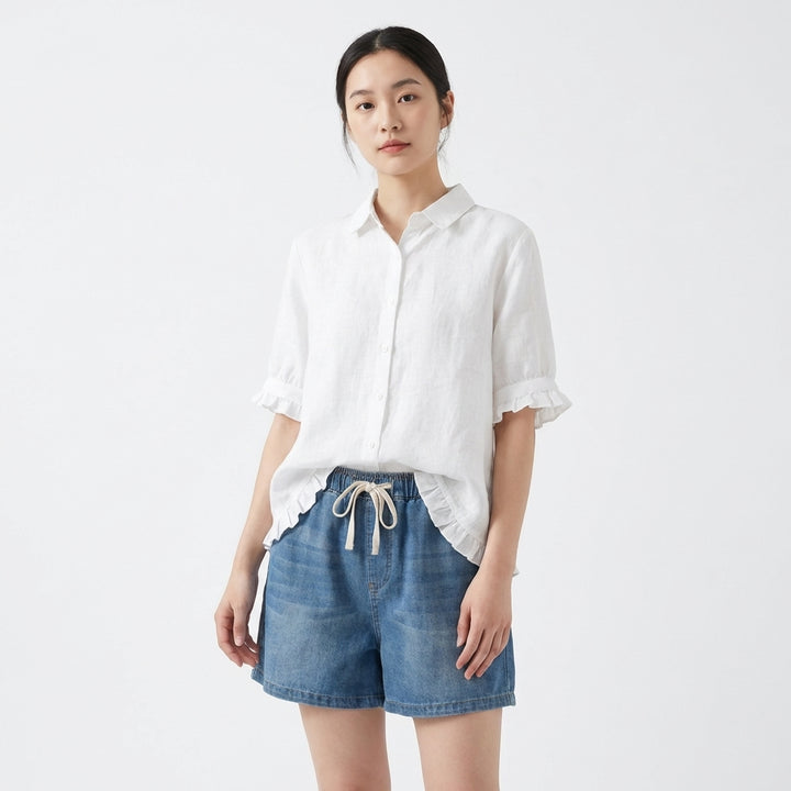 Iris | Blusa Holgada Volantes Manga Corta Mujer