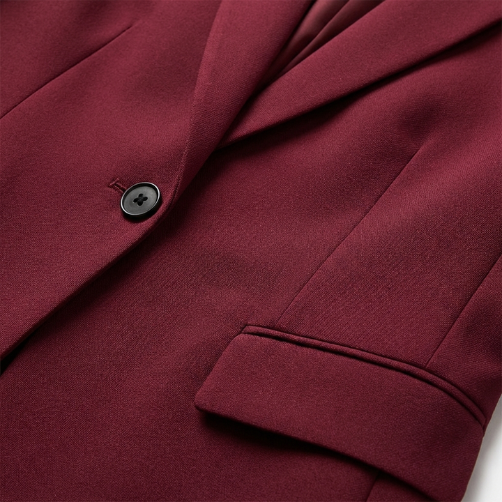 Isabel | Blazer borgoña Mujer Con Cierre De Un Botón Y Corte Slim Fit | Ejecutivo