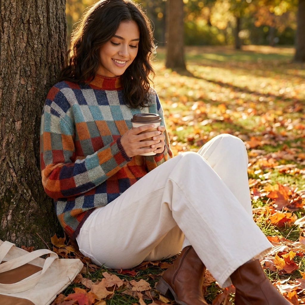 Jayla | Suéter de Mujer de Manga Larga con Bloques de Color