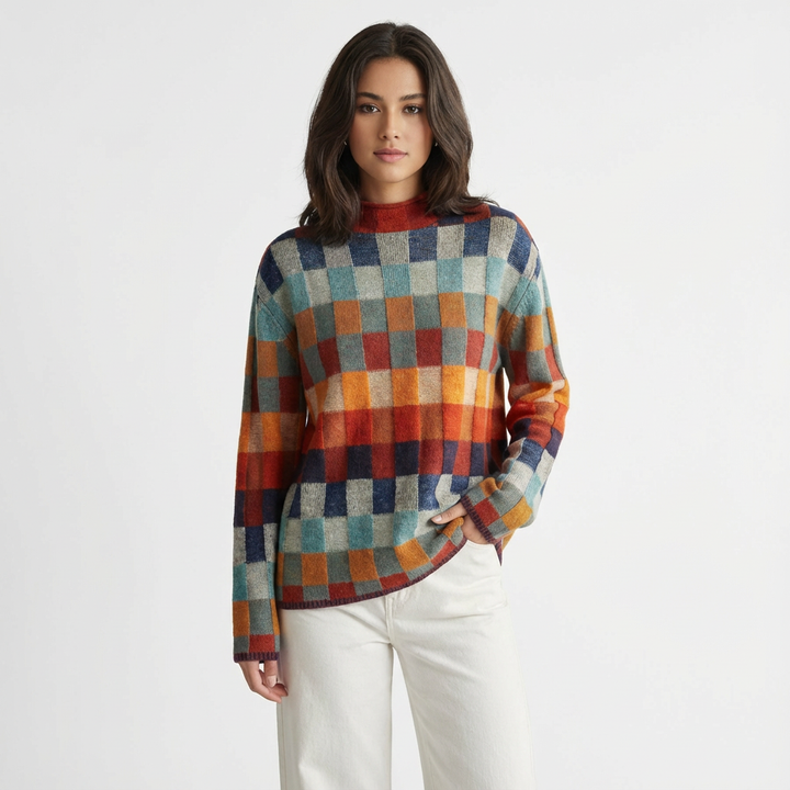 Jayla | Suéter de Mujer de Manga Larga con Bloques de Color